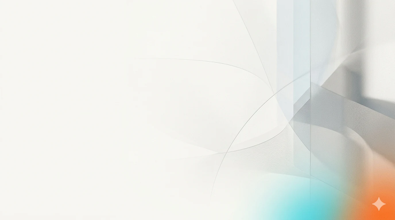Imagen editorial abstracta con acentos cyan y naranja que representa el ecosistema digital de procesos.